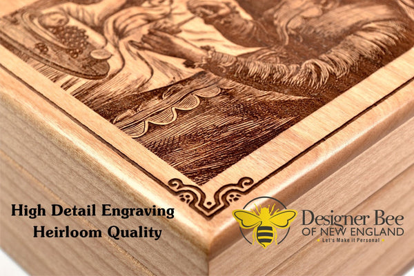 Essential Oils Storage Box-High Detail Engraving in Celtic & Baroque D -  Designer Bee of New England