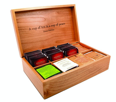 Engraved Personalized Tea Box with Inside Inscription