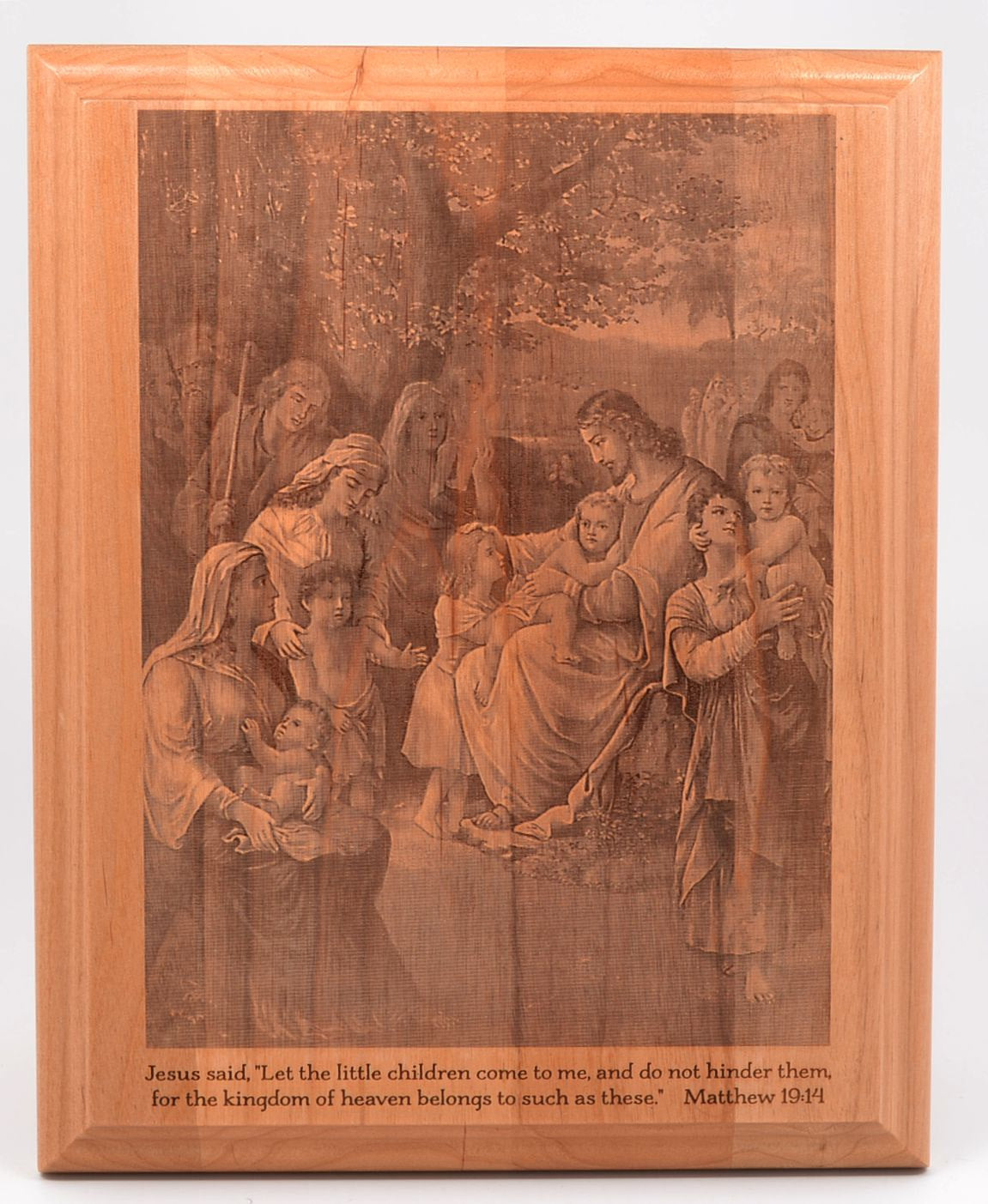 Matthew 19:14 Restored Vintage Wood Engraving - A Wonderful Gift for New Baby, Grandchildren, Baptistm, Christening - Free Personalization!
