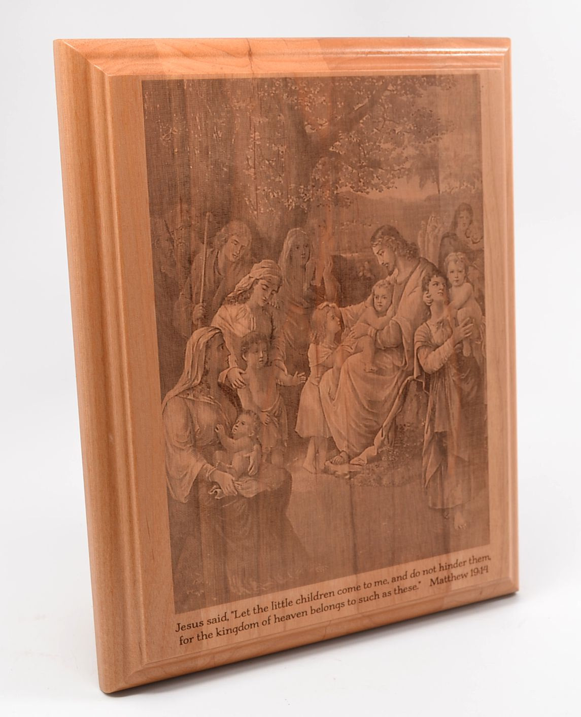 Matthew 19:14 Restored Vintage Wood Engraving - A Wonderful Gift for New Baby, Grandchildren, Baptistm, Christening - Free Personalization!