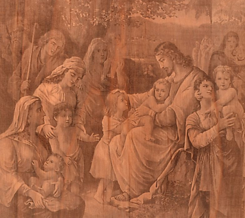 Matthew 19:14 Restored Vintage Wood Engraving - A Wonderful Gift for New Baby, Grandchildren, Baptistm, Christening - Free Personalization!