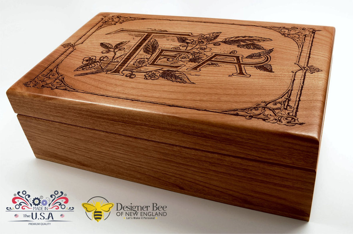Wood Tea Box - Our Classic Vintage Design-Heirloom Quality-Store and S ...