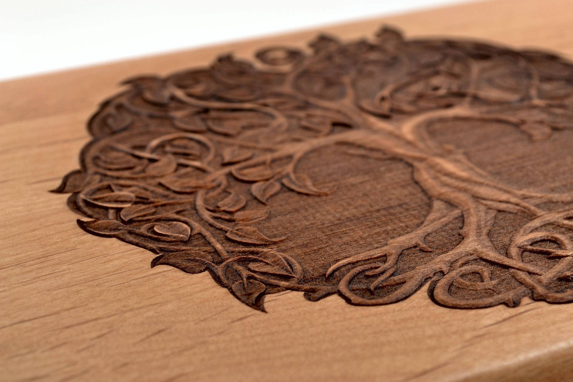 Wood Tea Box-Keepsake Box-Essentials Oils Box-Tree of Life Design-Heirloom Quality-Vintage Engraving. Personalize It. Made in the USA