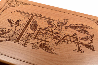 Wood Tea Box - Our Classic Vintage Design-Heirloom Quality-Store and Serve Your Favorite Teas in Style! - Great Kitchen or Housewarming Gift