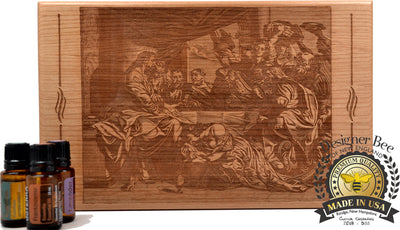 Essential Oil Storage Box - Jesus Anointed by Mary - Can Be Engraved and Personalized with Bible Verse of Choice - 100% Made in the USA!