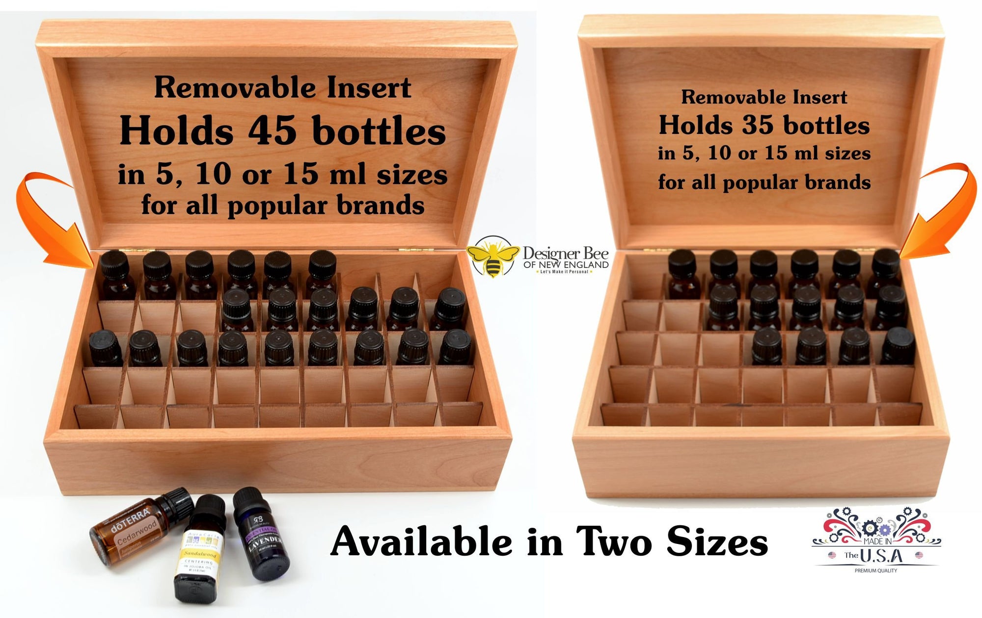 Essential Oils Box |  Lavender Decor Design | Stylish Essential Oil Storage | Heirloom Quality Hardwood Engraving | Made in the USA