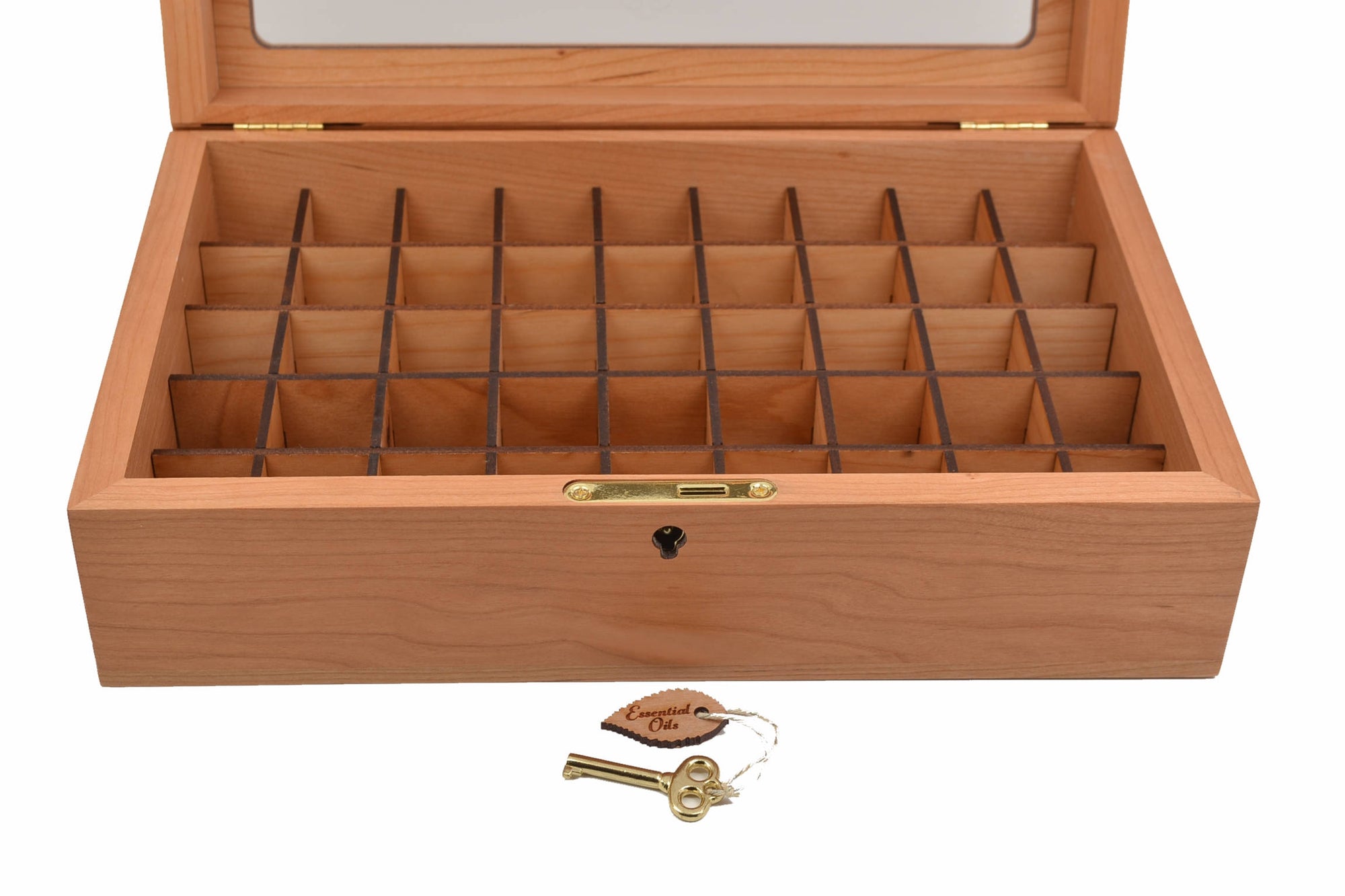 Essential Oils Storage Box-For the Aromatherapy Enthusiast-Locking Chest-Heirloom Quality Cherry Hardwood-Showcase Essential Oils in Style
