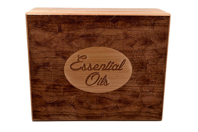 Essential Oil Storage Box-Violet Garden Design Engraved in Heirloom Quality Hardwood-Perfect for Young Living and DoTerra Oils