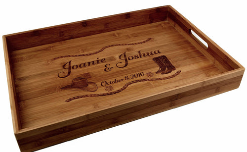 Personalized Serving Tray - Vintage Engraving - At Home on Display or in Year-Round Use - Personalized for Any Occasion!