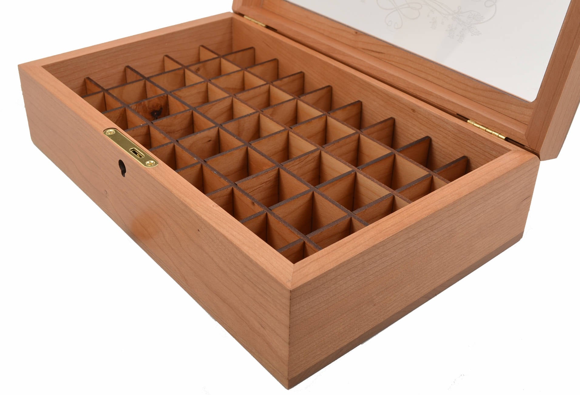 Essential Oils Storage Box-For the Aromatherapy Enthusiast-Locking Chest-Heirloom Quality Cherry Hardwood-Showcase Essential Oils in Style