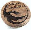 Mother of Dragons Salt Cellar w/Swivel Cover - Engraved Acacia Wood - For Salt, Herbs or Trinkets!
