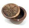 Sand Dollar Salt Cellar w/Swivel Cover - Engraved Acacia Wood - For Salt, Herbs or Trinkets!