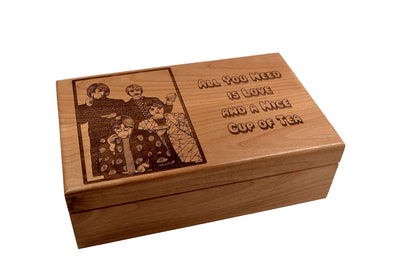 Wood Tea Box | The Beatles - All You Need Is Love and A Nice Cup of Tea! -  Exclusive Engraved Beatles Art Print | Heirloom Quality Hardwood