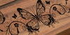 Tea Box - PERSONALIZED - Vintage Butterfly Engraving for Tea, Trinkets or Treasures - Made from Solid Acacia Wood