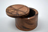 Peace Symbol Salt Cellar with Swivel Cover - Engraved Acacia Wood - For Salt, Herbs, Trinkets or Treasures!