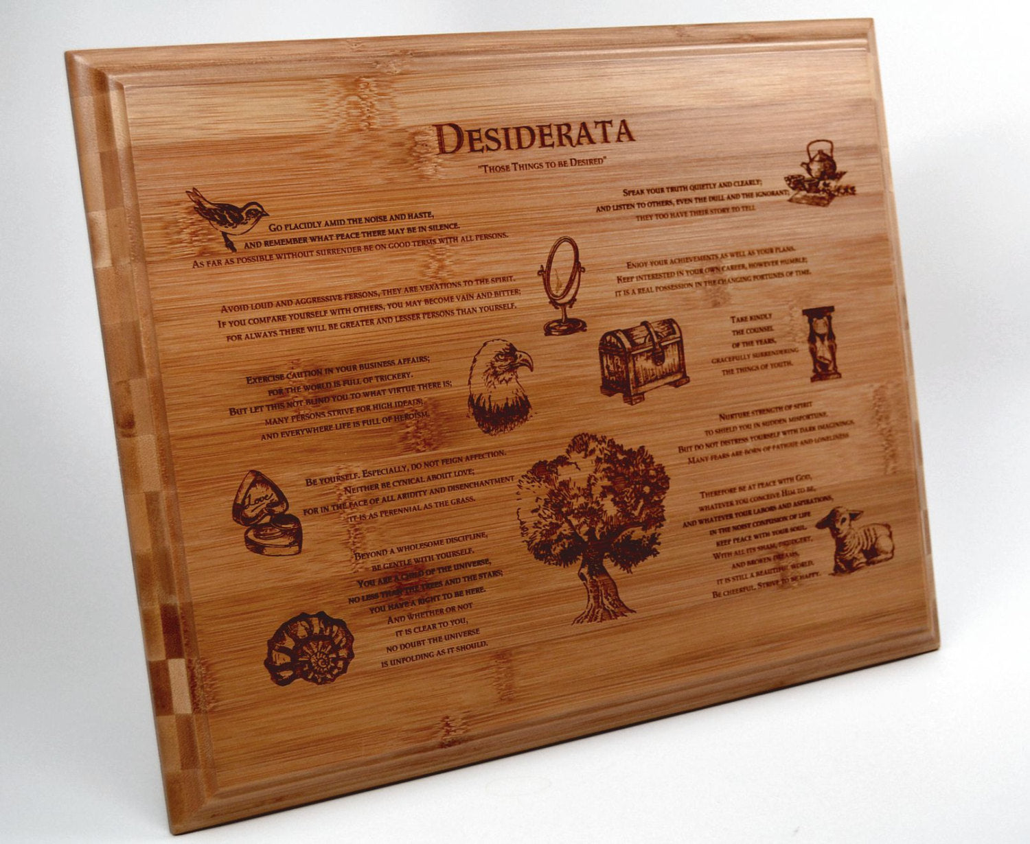 Desiderata Engraved Wall Decor-Unique Gift of Faith for Graduation, Housewarming-Inspirational, Original Exclusive Design-Limited Edition