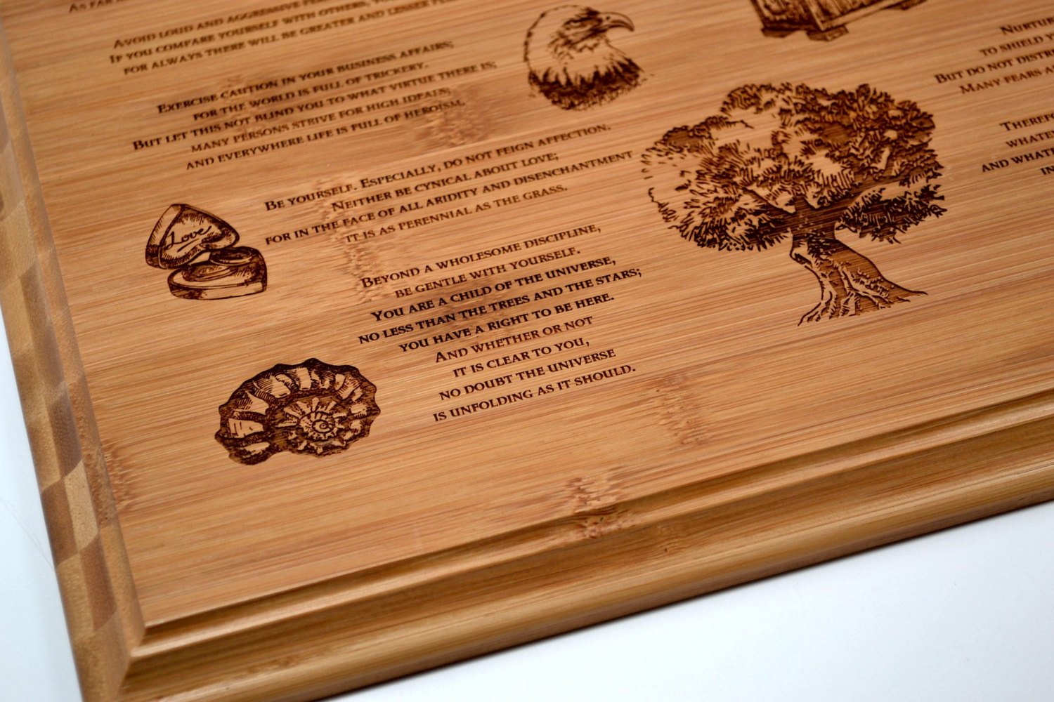 Desiderata Engraved Wall Decor-Unique Gift of Faith for Graduation, Housewarming-Inspirational, Original Exclusive Design-Limited Edition