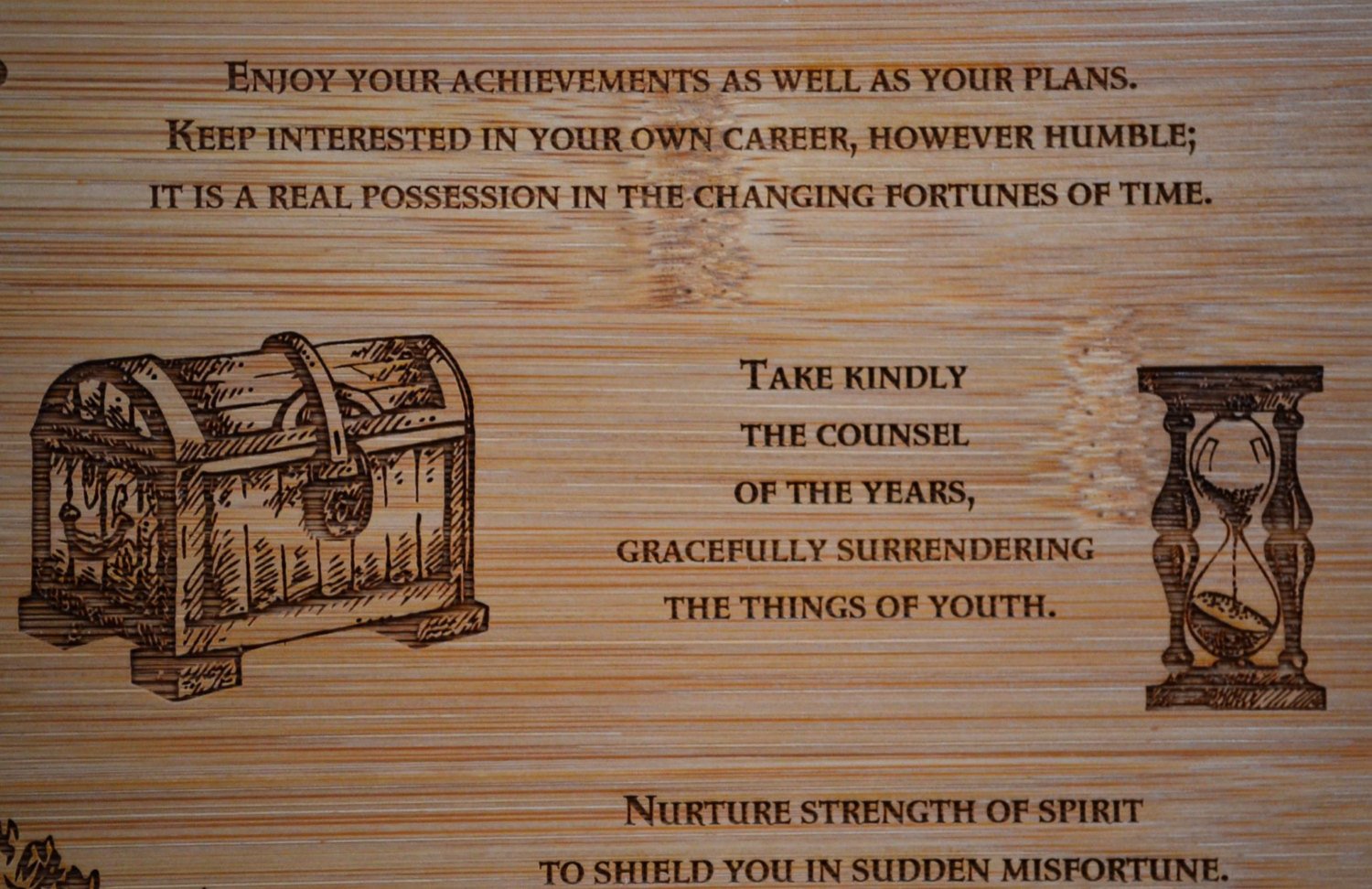 Desiderata Engraved Wall Decor-Unique Gift of Faith for Graduation, Housewarming-Inspirational, Original Exclusive Design-Limited Edition