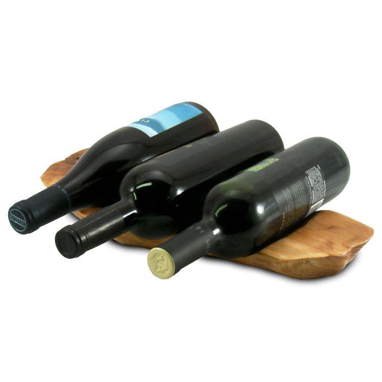 Root Wood Wine Rack | Beautifully Worked, Rich Color and Detail - Holds Up to 6 Bottles Conveniently on Countertop!